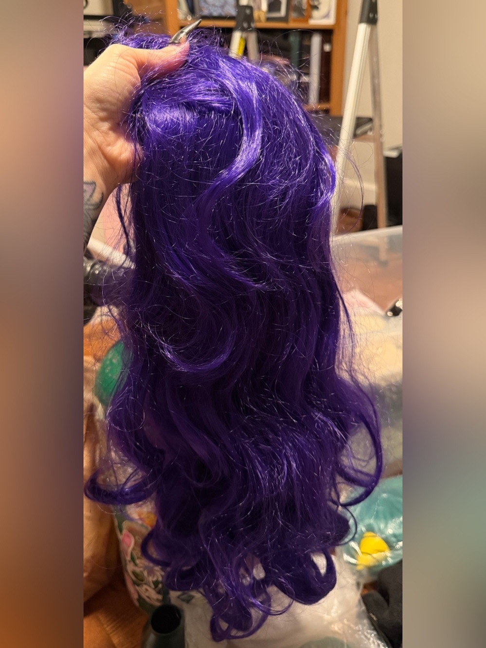 Vibrant Purple Long Wavy Women's Wig